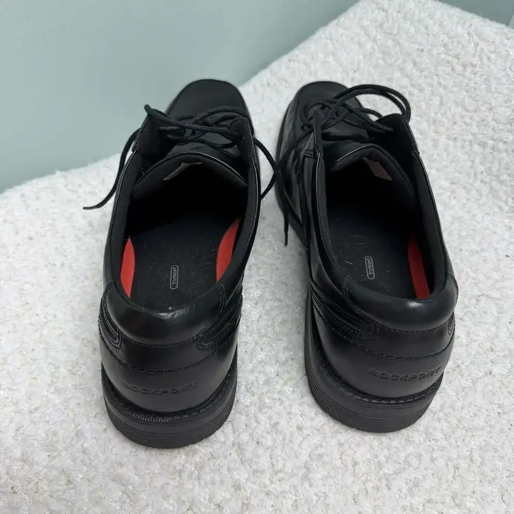 Rockport Mens Leather Apron Toe Lace-Up Dress Shoes Black A13013 SIZE 17 Big Man